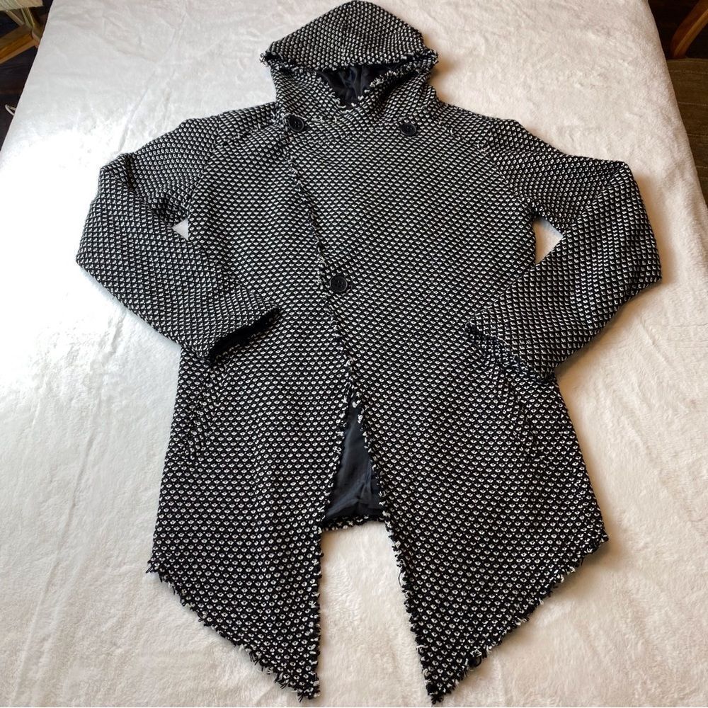 Wilfed Made in Italy Hooded Long Sleeve Asymmetrical Jacket Size Medium